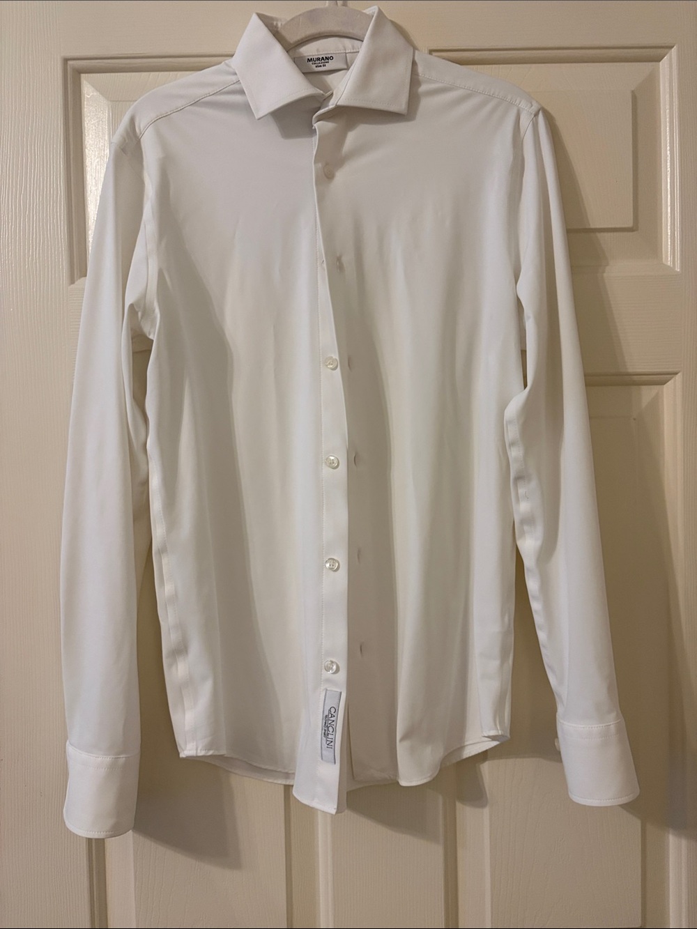 Murano White Long Sleeve Dress Shirt - Spread Collar